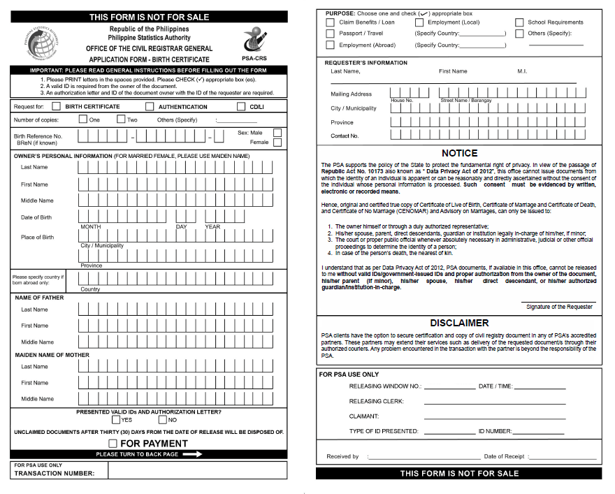 How to get a PSA Birth Certificate